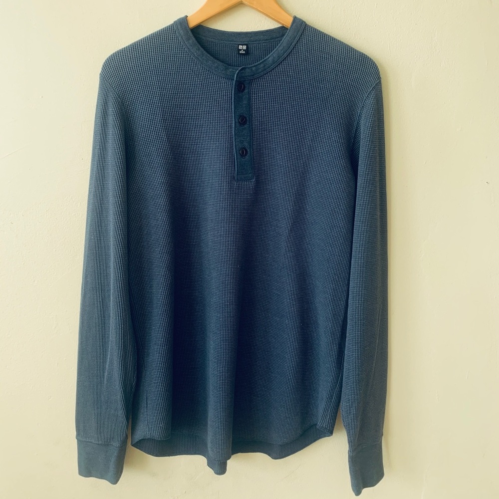 Uniqlo Dusty Blue Thermal Shirt
